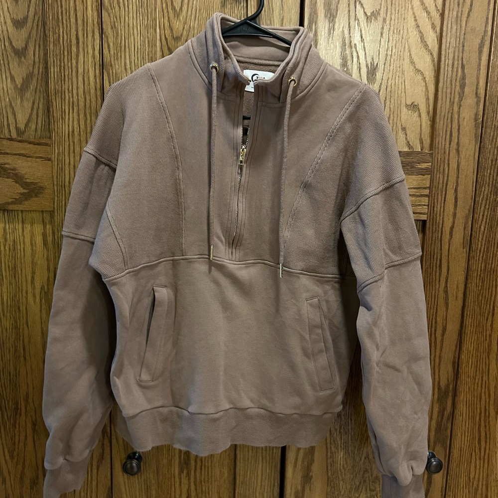 ZYIA Brown Quarter-Zip Hoodie